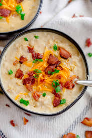 Just like our loaded twice baked potato, this soup is topped with cheddar cheese, sour cream, bacon and chives. Loaded Baked Potato Soup Greens Chocolate