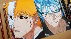 Drawing Ichigo and Grimmjow from BLEACH - YouTube