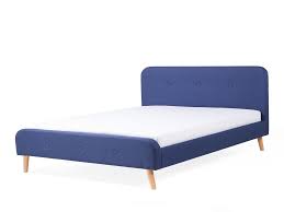 If the room will handle both the head board and the foot board, i think the bed looks so much more complete. Fabric Eu Super King Size Bed Blue Rennes Beliani Co Uk