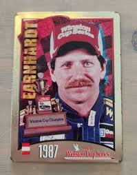 DALE EARNHARDT " WINSTON CUP CHAMPION" METAL RACE CARDS 1987
