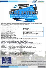 Posisi trade finance department biasanya terdiri dari staf bagian ekspor impor, garansi, dan pajak. Lowongan Kerja Pt Wom Finance Cilacap Purwokerto Purbalingga Sesuai Domisili Info Loker Purbalingga
