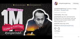 Terima kasih, buat semua yang terus mendengar lagu #yangterindah dari achey. Yang Terindah Raih Sejuta Tontonan Seminggu Mynewshub