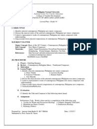 Music composition and composers in pristina refers to music composition and composers who have left their mark in pristina. Grade 10 Lesson Plan New Music Composers Contemporary Philippine Music Lesson Plan Sample Lesson How To Plan