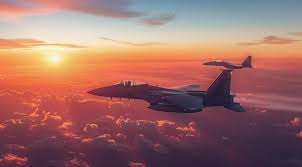 Military fighter jet flying during conflict operation representing US F-15 aircraft incident over Iran