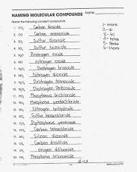 Naming Covalent Compounds Worksheets Answer Key Teaching Chemistry Chemistry Lessons Chemistry Classroom