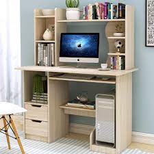 This is a computer desk that combines a desk and a file cabinet to make your office more unique, and no longer worry about the style inconsistency between the desk and the file cabinet. Expert Computer Desk Workstation With Shelf Cabinet White Oak