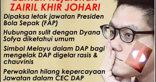 Zairil khir johari (17 ekim 1982 doğumlu) bir malezya politikacı ve bir üyesi demokratik hareket partisi (dap). Bila Rakyat Dap Sudah Tidak Percaya Inilah Saatnya Zaman Kejatuhan Zairil Khir Johari