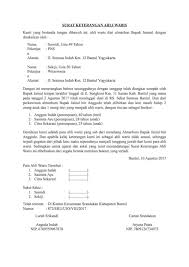 Saya yang bertanda tangan di bawah ini, nama : Contoh Surat Pernyataan Anak Kandung Gawe Cv