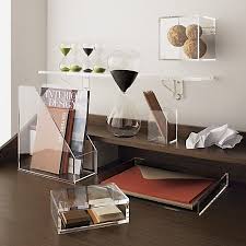 Format Cube Cb2 Acrylic Decor Modern Desk Accessories Acrylic Desk Accessories