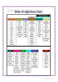 Order Of Adjectives English Esl Worksheets