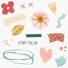 Floral And Washi Tape Stickers Pack Transparent Png Premium Image By Rawpixel Com Ningzk V Free Hand Drawing Floral Border Design Stickers