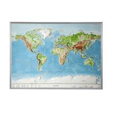 Stiti cumva harti online de genul atlaselor scolare, adica dacat te uiti pe harta unei tari sa vezi muntii si altitudinea aproximativa a acelor munti fara sa. Georelief Harta Lumii In Relief Mare 3d In Cadru De Aluminiu Geostore Ro