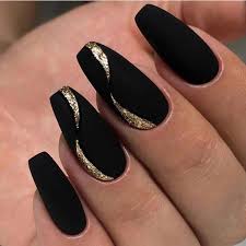 Matte Black Acrylic Nail Ideas 70 Matte Black Coffin Nail Ideas Trend In Cool 2019 In 2020 Black Nail Designs Acrylic Nail Designs Black Coffin Nails