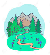 Vector Illustration Abstract Nature Forest Trail Mountains Royalty Free Cliparts Vectors And Stock Illustration Image 60680358