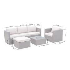 The single sofa dimension is 23.5'' x25'' x31''(l x w x h), size of double. Benito Rattan And Aluminium 5 Seater Garden Sofa Set Black Off White Cushions