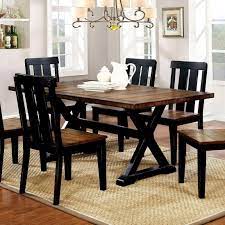 Includes table and six slat back side chairs. Furniture Of America Alana Cm3668t Trestle Two Tone Dining Table Corner Furniture Dining Tables