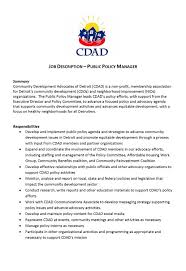 In some cases, an executive director fulfills the same essential role as a ceo. Cdad Public Policy Manager Job Description Community Development Advocates Of Detroit