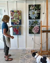 Trying to determine which paintings to put in my upcoming show at the CPC  gallery in Santa Barbara! Poe is my judge! Please come see my work.  Reception is Thursday, August 1st.