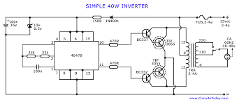 Look at the basic oscillator circuit, 1hz at 50% duty cycle. How To Make An Inverter Simple 40 Watts Inverter Circuit