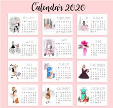 2020 Desk Calendar Fashion Illustration Mini Calendar Etsy In 2020 Print Calendar Mini Calendars Fashion Calendar