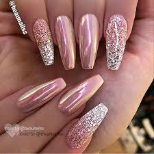 New Year S Eve Nails Glamorous Nails New Year S Glam Glitter Shine Pink Colurfulnails Cutenails Pink Nail Art Designs Chrome Nail Art Rose Gold Nails