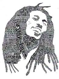 Bob Marley Black And White 8 5 X 11 Word Portrait By Createvictory Bob Marley Art Typography Portrait Word Art