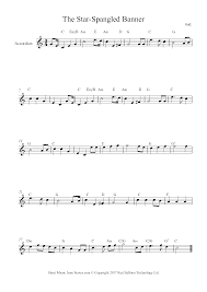 Scored for saxophone quartet (soprano sax, alto sax, tenor sax, baritone sax. Star Spangled Banner Sheet Music For Accordion 8notes Com