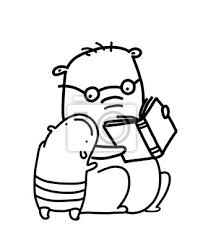Baren Lesen Eine Buchumrundung Ausmalbilder Fototapete Fototapeten Kognition Teddie Farben Myloview De