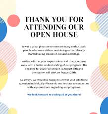Maybe you would like to learn more about one of these? Thank You For Attending Our Open House Looking Forward To Seeing You Columbia College