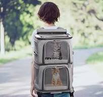 Amazon.com: VOISTINO Mochila doble para transportar mascotas con ruedas  para gatos pequeños y perros, diseño súper ventilado, ideal para ...