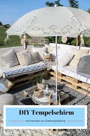 Diy Aus Langweiligem Sonnenschirm Wird Ein Tempelschirm Lady Stil De Sonnenschirm Terrasse Sonnenschirm Terrassen Deko