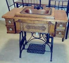 So Cool An Old Sewing Machine Turned Into A Sink Diy Sewing Table Sewing Machine Tables Sewing Machine Cabinet
