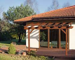 Pali in legno per pergolati. Pergola In Legno Addossata Double Easy
