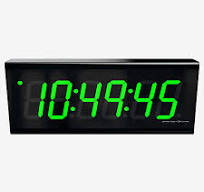 PoE Digital Clock, 4" Green 6-Digit, Single-Face Surface-Mount