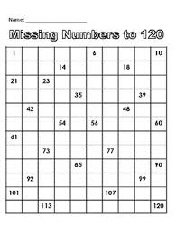 Missing Numbers To 120 Worksheets Teaching Resources Tpt