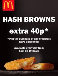 Maybe you would like to learn more about one of these? Mcdonald S Riversway Make Your Breakfast Even Better With An Extra Hash Brown For Just 40p With The Purchase Of Any Breakfast Extra Value Meal Facebook