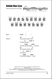 Behind Blue Eyes Guitar Chords Lyrics Zzounds