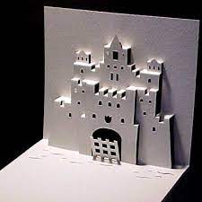 Fold the bottom of the two folds outward and the one above inwards as per diagram. How To Make A Kirigami Ancient Castle Pop Up Card Halloween Pop Up Cards Pop Up Cards Card Craft