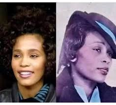 Whitney Houston and a photo of her great grandmother Susan Bell Drinkard. ❤  😍 #whitneyhouston
