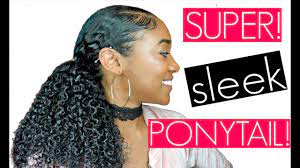 How To Get A Sleek Curly Ponytail Laid Edges Natural Hair Video Natural Hair Styles Curly Ponytail Hair Videos