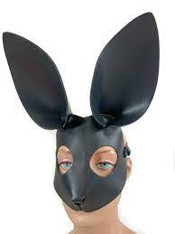 Faux Leather Bunny Mask Rabbit Ears Synthetic Leather Fetish Ball Cosplay  BDSM | eBay