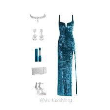 Blue Velvet Dress With Accessories Cute Prom Dresses Virtual Fashion Dresses