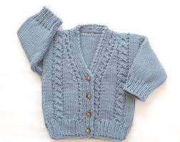 Blue Cardigan For Baby 6 To 12 Months Hand Knit Baby Boy Sweater Baby Shower Gift Infant Boy Knit Sweater Infant Girl Cardigan Knitted Baby Cardigan Baby Knitting Baby Knitwear