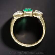 Antique Austro Hungarian Emerald And Diamond Ring Antique Vintage Gemstone Ri Gemstone Rings Vintage Three Stone Engagement Rings Emerald Emerald Ring Gold