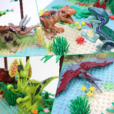 Mainan binatang hutan besar, terbuat dari karet berkualitas. New Jurassic Dinosaur World Tree Forest Animal Action Figures Building Blocks Compatible City Diy Moc Bricks Kids Toys Blocks Aliexpress
