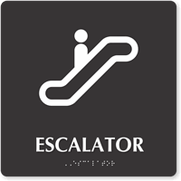 Find the perfect escalator sign stock photo. Escalator Sign With Braille Sku Sb 1007