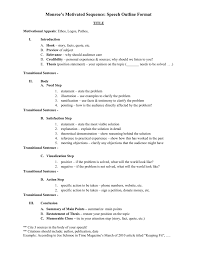 Write the speaker's name with the surname first. Monroe S Motivated Sequence Outline Format Speech Outline Outline Format Essay Outline