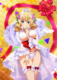 le fay pendragon, high school dxd, highres, official art, 1girl, blonde  hair, blue eyes, breasts, large breasts, looking at viewer, smile,  underboob - Image View - | Gelbooru - Anime Art &