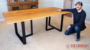 The only supplies needed are a miter saw, kreg jig, sander, drill, wood, screws, and paint or stain. How To Build A Wood And Metal Dining Table Fixthisbuildthat