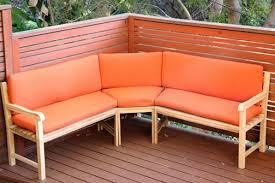 Do you think outdoor corner bench plans looks nice? Outdoor Teak Sectional Bench With Sunbrella Cushions Iksun Teak Patio Furniture Sale